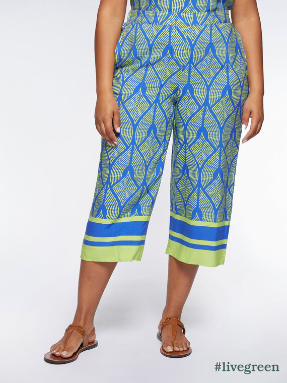 Pantaloncropped imprimé en viscose ECOVERO™