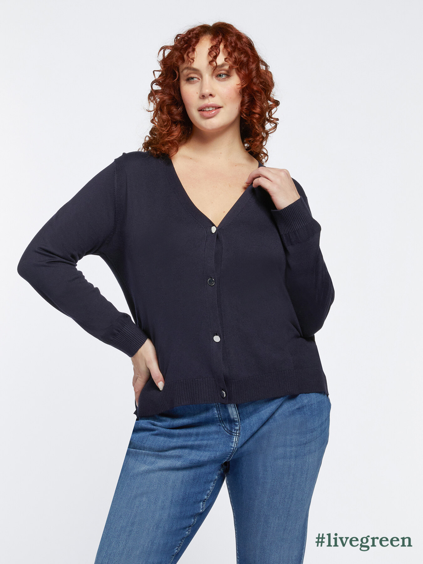 ECOVERO™ viscose V-neck cardigan image number 0