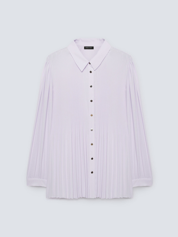 Shirt with pleated parts