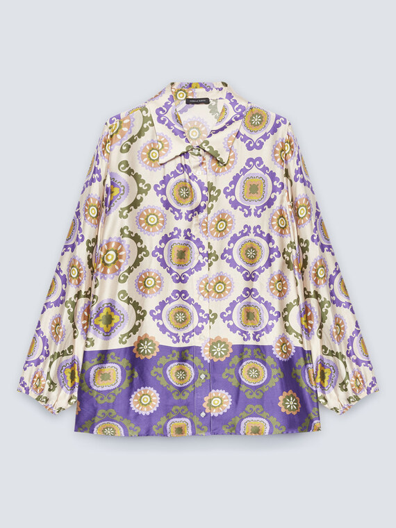 Printed satin shirt