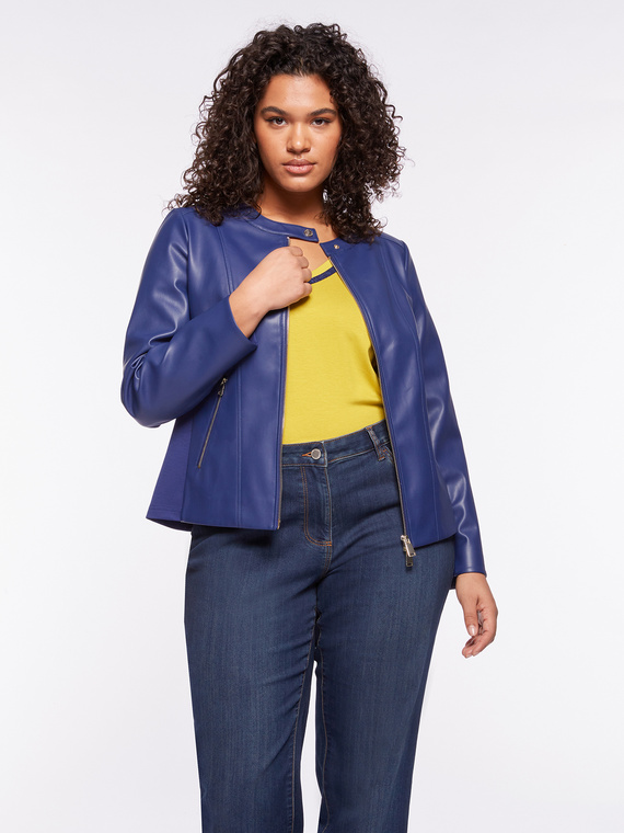 Jacket with round neckline