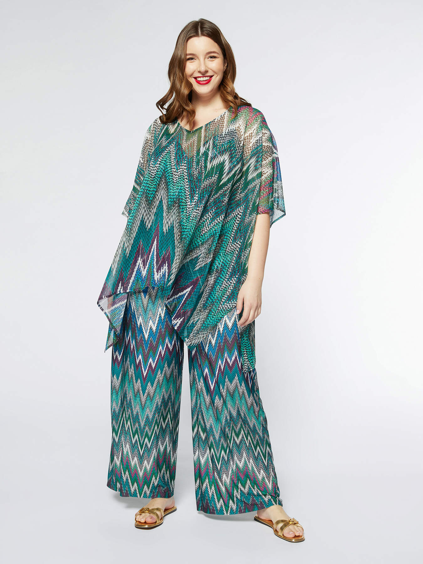 Robe caftan fantaisie motif chevron image number 0