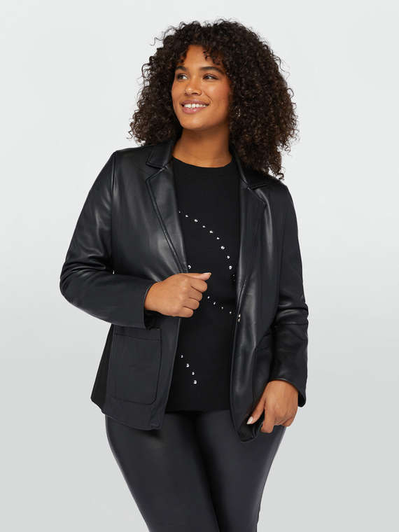 Shiny fabric blazer