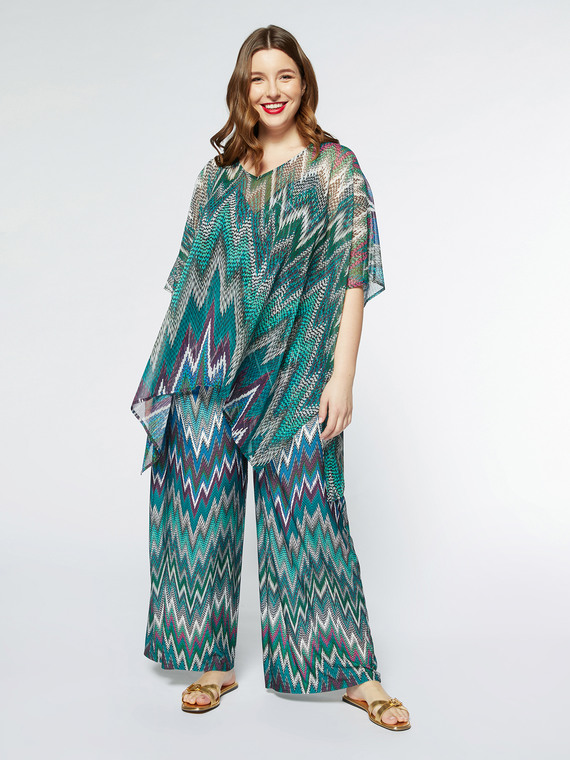 Kaftan-Kleid mit Chevron-Muster